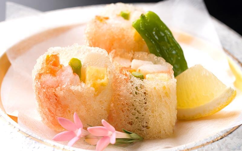 俵形（圆柱形）炸虾和炸蟹